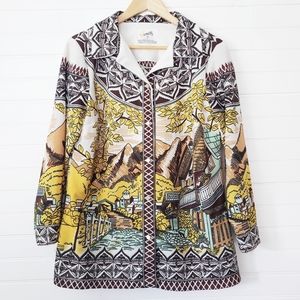 Vintage Hamilton 8 Landscape Mountain Button up Top